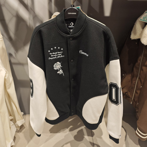 匡威撞色毛呢棒球服夹克