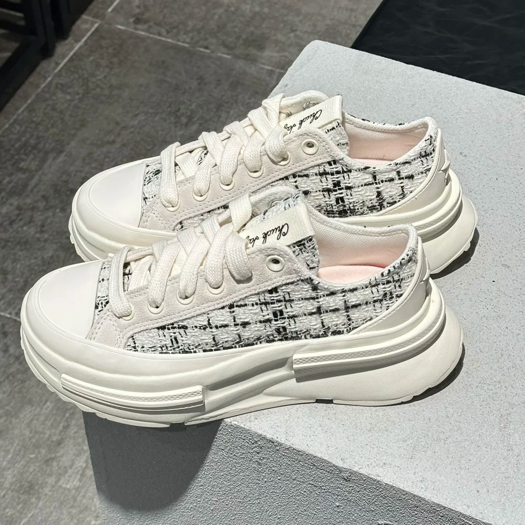 匡威小香风粗花呢帆布鞋