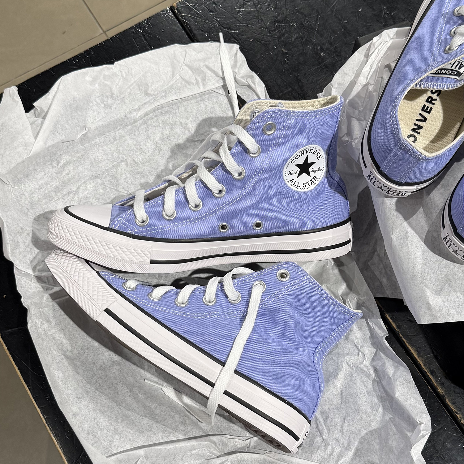 正品CONVERSE匡威AllStar鸢尾蓝经典高帮帆布鞋A15955C A15950C