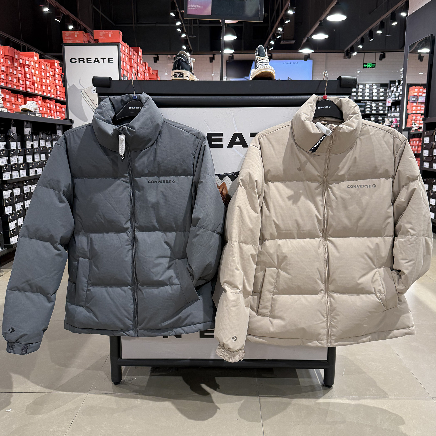 正品CONVERSE匡威 男女拒水短款保暖羽绒服面包服外套UCJ144-W2Y