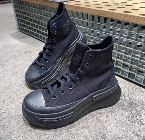 匡威夹心厚底黑武士高帮帆布鞋