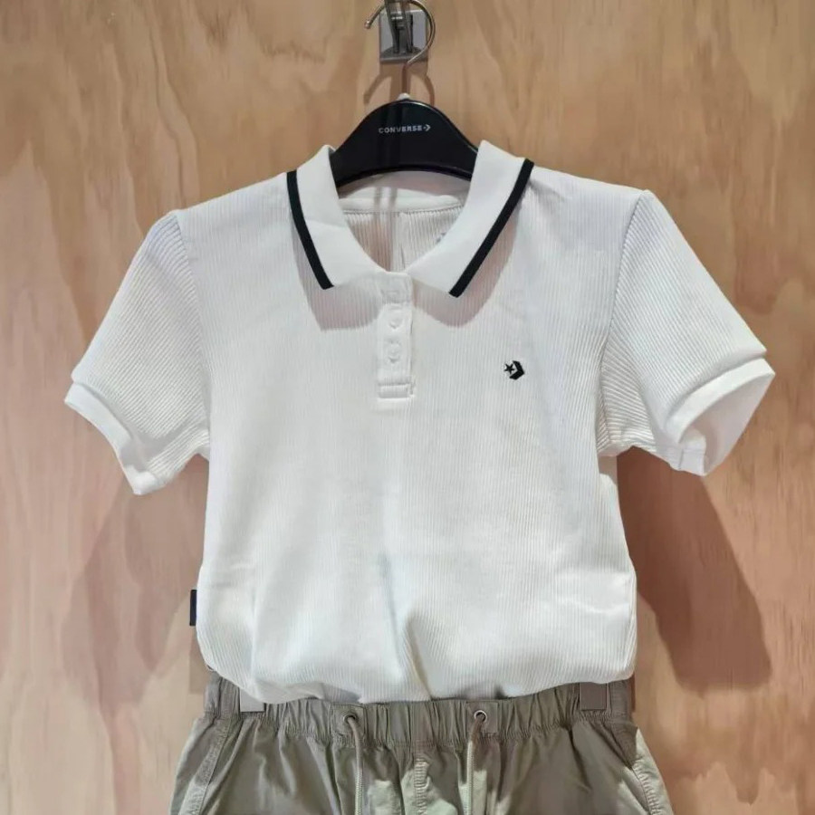 正品CONVERSE匡威 女款修身Polo衫短袖上衣T恤10027770-A01-A02