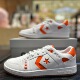 CONVERSE匡威 正品 低帮橙白色撞色皮质箭星滑板鞋 A08130c