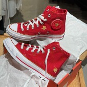1970s喜乐刺绣大红色高帮帆布男女鞋 正品 CONVERSE匡威 A05275C