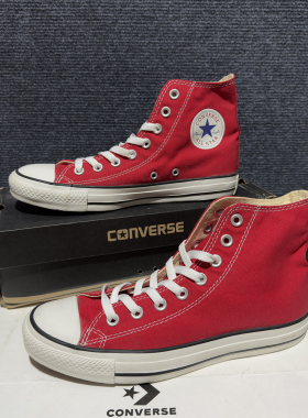 正品CONVERSE匡威 发黄胶印瑕疵特价allstar经典款红色高帮101013