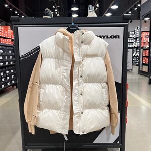 正品Converse匡威女子保暖立领运动马甲棉服背心10025203-A01-A02