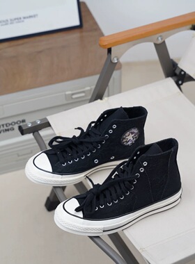 正品CONVERSE匡威1970S女子黑色蕾丝复古休闲帆布鞋A07998C