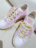 素粉色低帮厚底绸缎帆布鞋 正品 Converse匡威女Lift柠檬元 A10072C