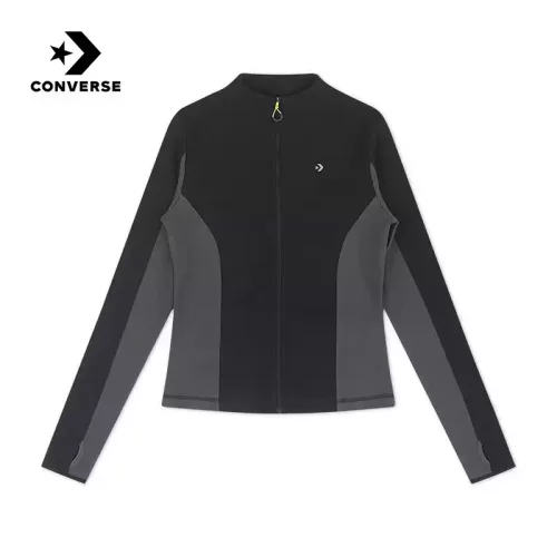 CONVERSE匡威 新女拼接感拉链外套复古撞色上衣10028125-A01-A02