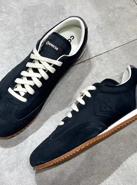 正品converse匡威 26春黑色黑武士麂皮拼接薄底纤薄跑鞋 A19434C