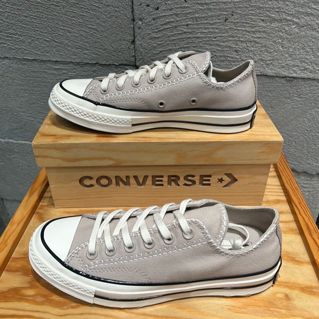 正品CONVERSE匡威 1970S棕色浅卡其缝线低帮运动帆布鞋 A15156C