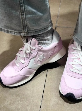 正品匡威 25夏Omega Trainer运动鞋学院粉白撞色复古跑鞋 A13471C