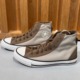 CONVERSE匡威 All Star 正品 棕色加绒皮革拼接高帮帆布鞋 A08180C