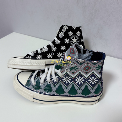 匡威1970s圣诞树雪花印花帆布鞋