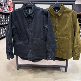 正品converse匡威 男黑色复古加绒保暖运动外套夹克10027091-A01