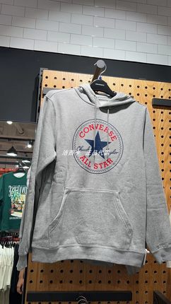 CONVERSE匡威男女经典大LOGO加绒套头衫连帽卫衣10025470-A01-A03