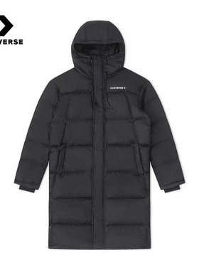 Converse匡威正品24年冬男女长款连帽保暖羽绒服10026916-A01/A02