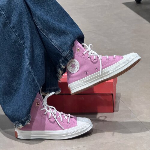 匡威1970S高帮晚霞粉帆布鞋女