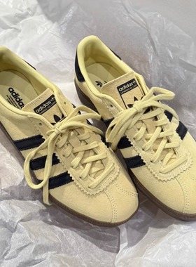 Aadida三叶草Bermuda 鹅黄色男女复古运动休闲鞋T头德训鞋 JI2659
