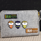 FooLii孚狸自制Q版 EVA猫猫头金属徽章可爱卡通原创设计胸针pins