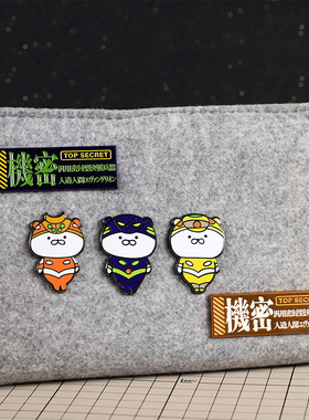 FooLii孚狸自制Q版EVA猫猫头金属徽章可爱卡通原创设计胸针pins