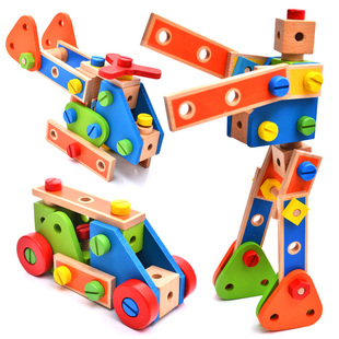 宝宝益智百变螺母组合积木组装 幼儿园儿童动手能力拧螺丝玩具 拆装