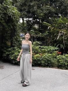 第二件半价 捏皱肌理感内搭吊带背心可外穿小上衣 回馈款