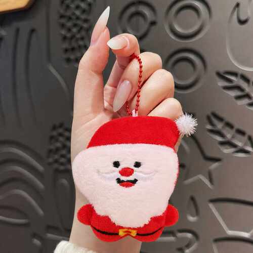 毛绒圣诞节钥匙扣女可爱卡通圣诞