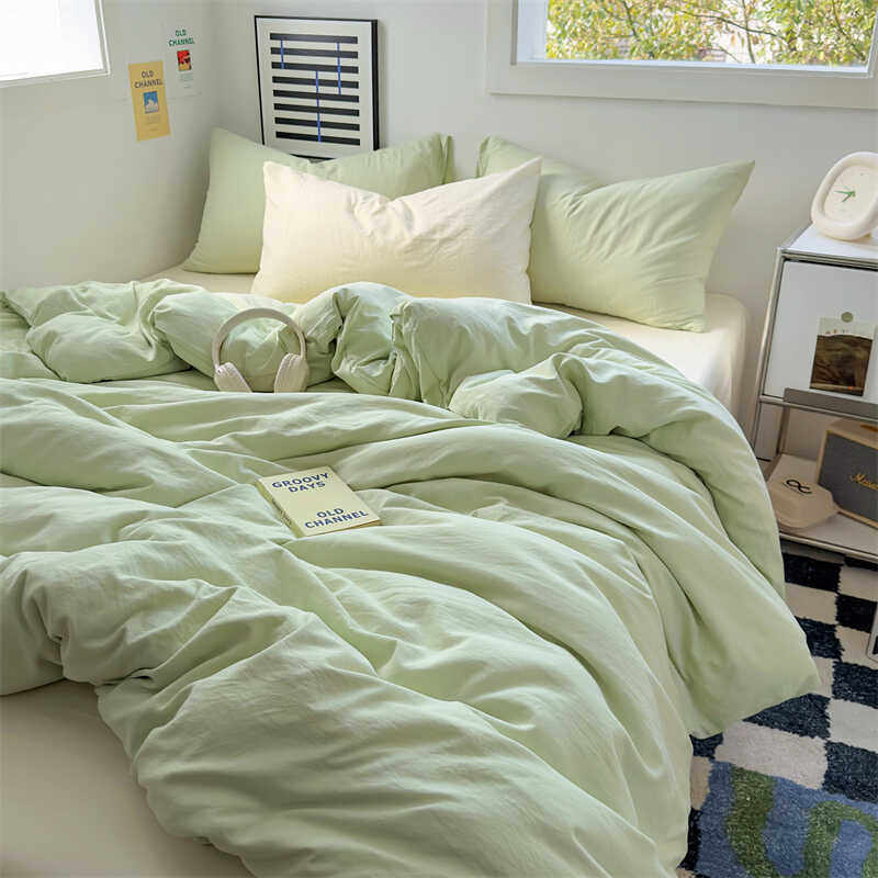 ins软糯床单四件套水洗棉双人被套非纯棉全棉春夏学生宿舍三件套4,床上用品,床品套件/四件套/多件套,淘宝优惠券,粉丝福利购,淘宝优惠卷