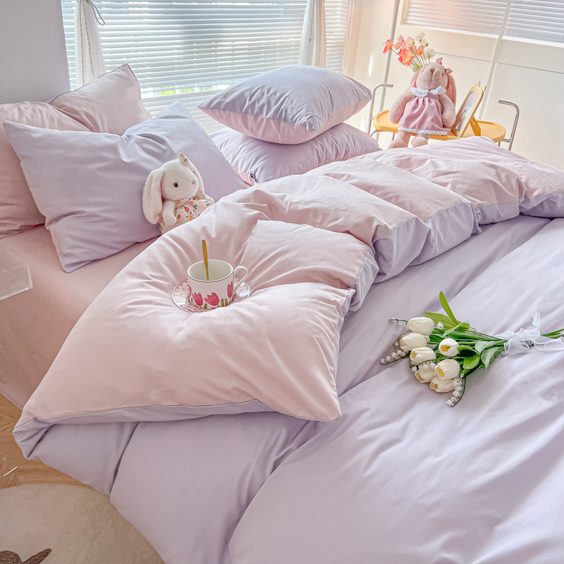 床单床笠款四件套水洗面ins风