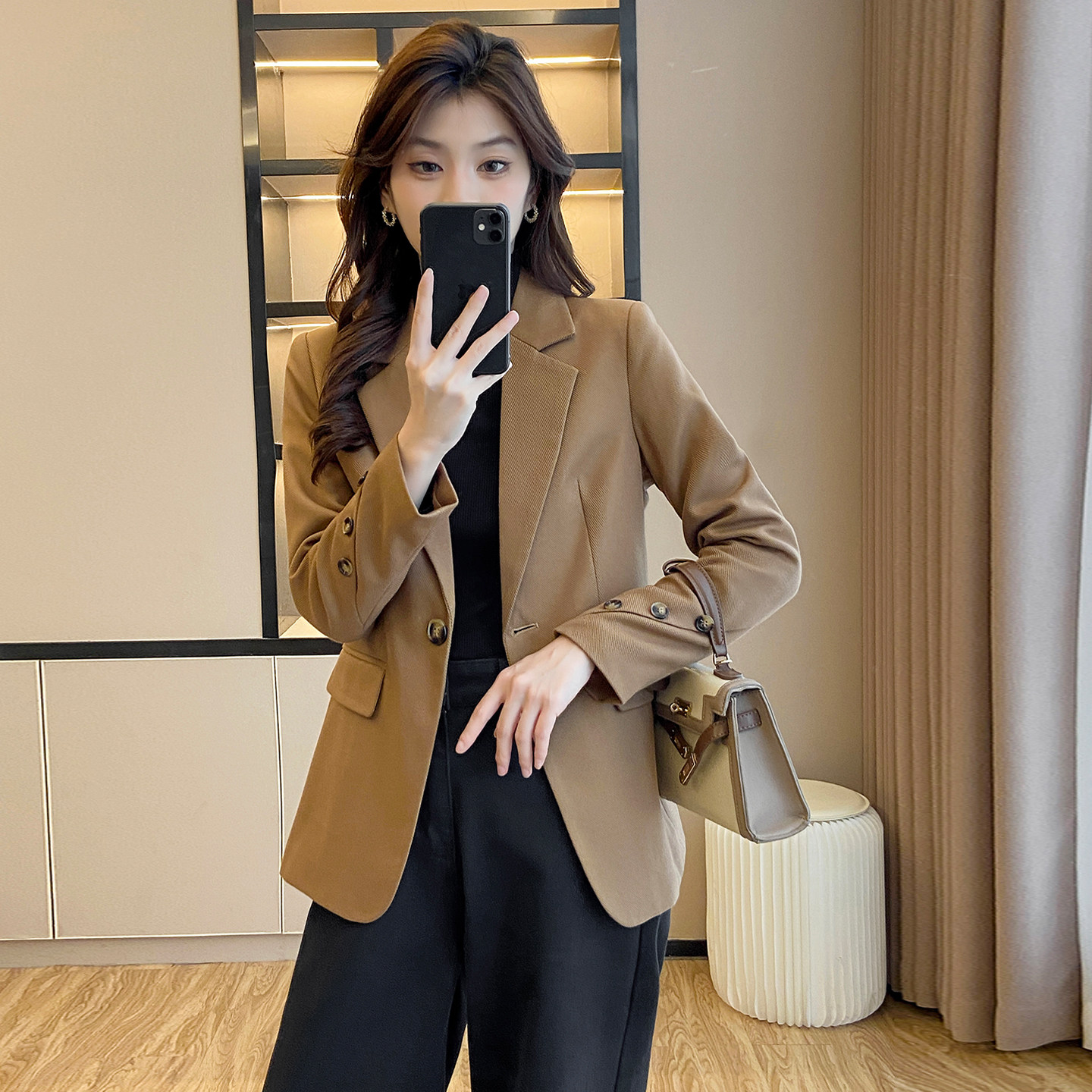 西装外套女2026春秋装新款高级感气质修身显瘦休闲百搭长袖西服,女装/女士精品,西装,淘宝优惠券,粉丝福利购,淘宝优惠卷