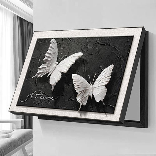 新款蝴蝶电表箱装饰画遮挡轻奢