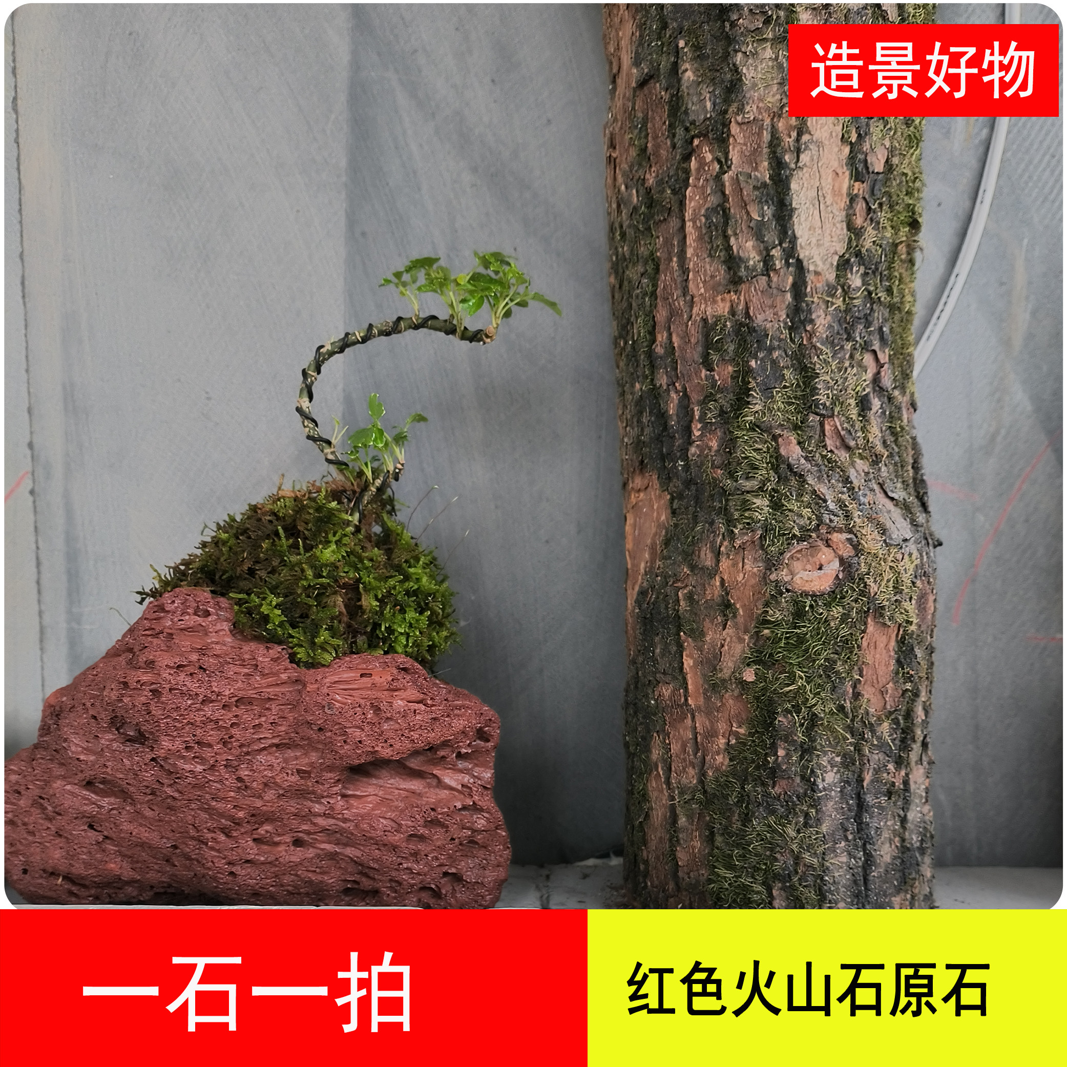 精选红色大块火山石铺底鱼缸专用造景石浮石乌龟缸生态景观装饰