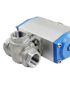 气动304不锈钢三通丝扣球阀CF8M1000WOG-1/2-3/4-1-11/4-11/2-2