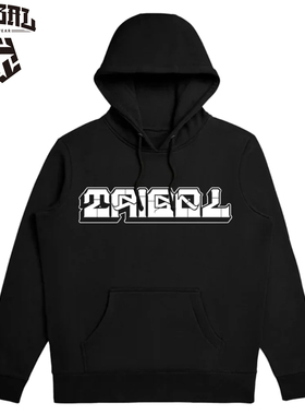 TRIBAL涂鸦字连帽卫衣街舞滑板美式嘻哈印花加绒上衣宽松街头风男