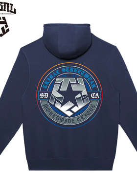 TRIBAL美式嘻哈圆圈logo涂鸦连帽卫衣街舞滑板重磅宽松高街风上衣