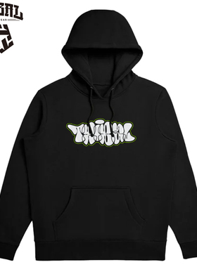 TRIBAL连帽logo涂鸦字体卫衣街舞滑板美式嘻哈印花上衣宽松街头风