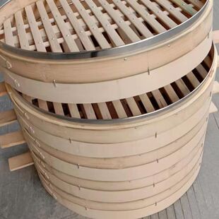 蒸笼商用竹制蒸笼加高手工竹制蒸笼大号馒头包子家不锈钢口竹笼屉