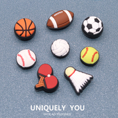 饰配件球类运动组合系列鞋 新款 扣 花适配crocs鞋 装 洞洞鞋 配饰鞋