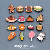 花 配饰Crocs鞋 卡骆驰鞋 上配件智必星鞋 饰可口美食 新款 装 洞洞鞋