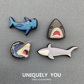 Crocs鞋 花正品 洞洞鞋 2023新款 配饰鞋 扣卡骆驰智必星可爱卡通鲨鱼