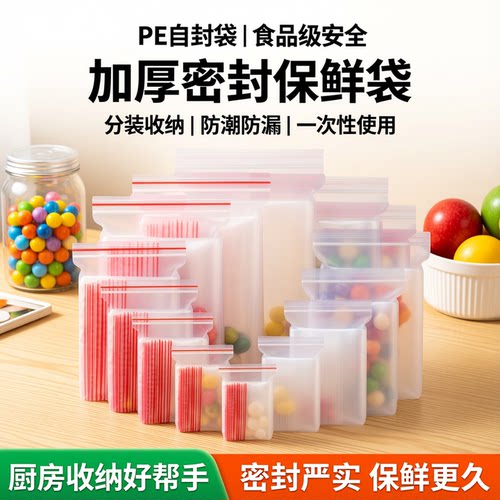 pe自封袋透明小号一次性密实