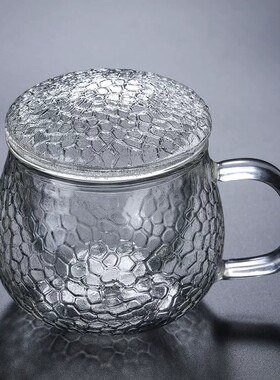 玻璃杯茶杯带把家用花茶杯过滤泡茶杯耐热玻璃杯子男女士办公水杯