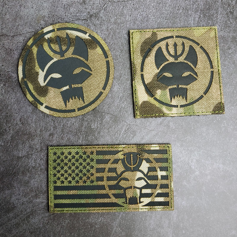 sealteam海豹突击队美剧三叉戟猫头ir章魔术贴臂章激光镂空士气章