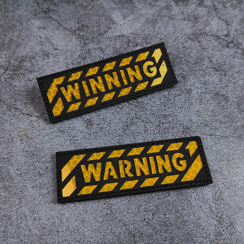 激光切割WARNING反光魔术贴章警告徽章胜利士气章长条个性背包贴