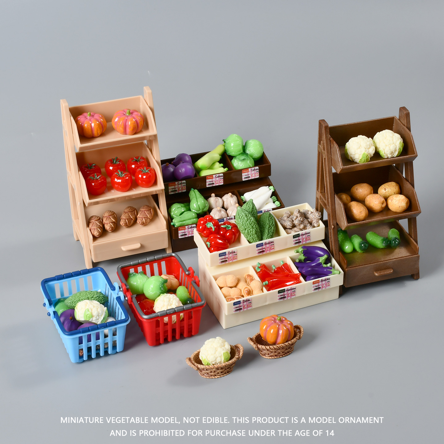 微缩食玩迷你仿真蔬菜小超市货架
