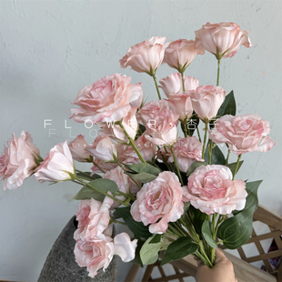 仿真花洋桔梗高档仿真花家居装 饰花艺 饰小清新白绿色婚礼甜品店装