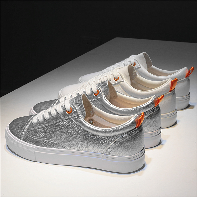 环球春夏季新款chic银色小白鞋