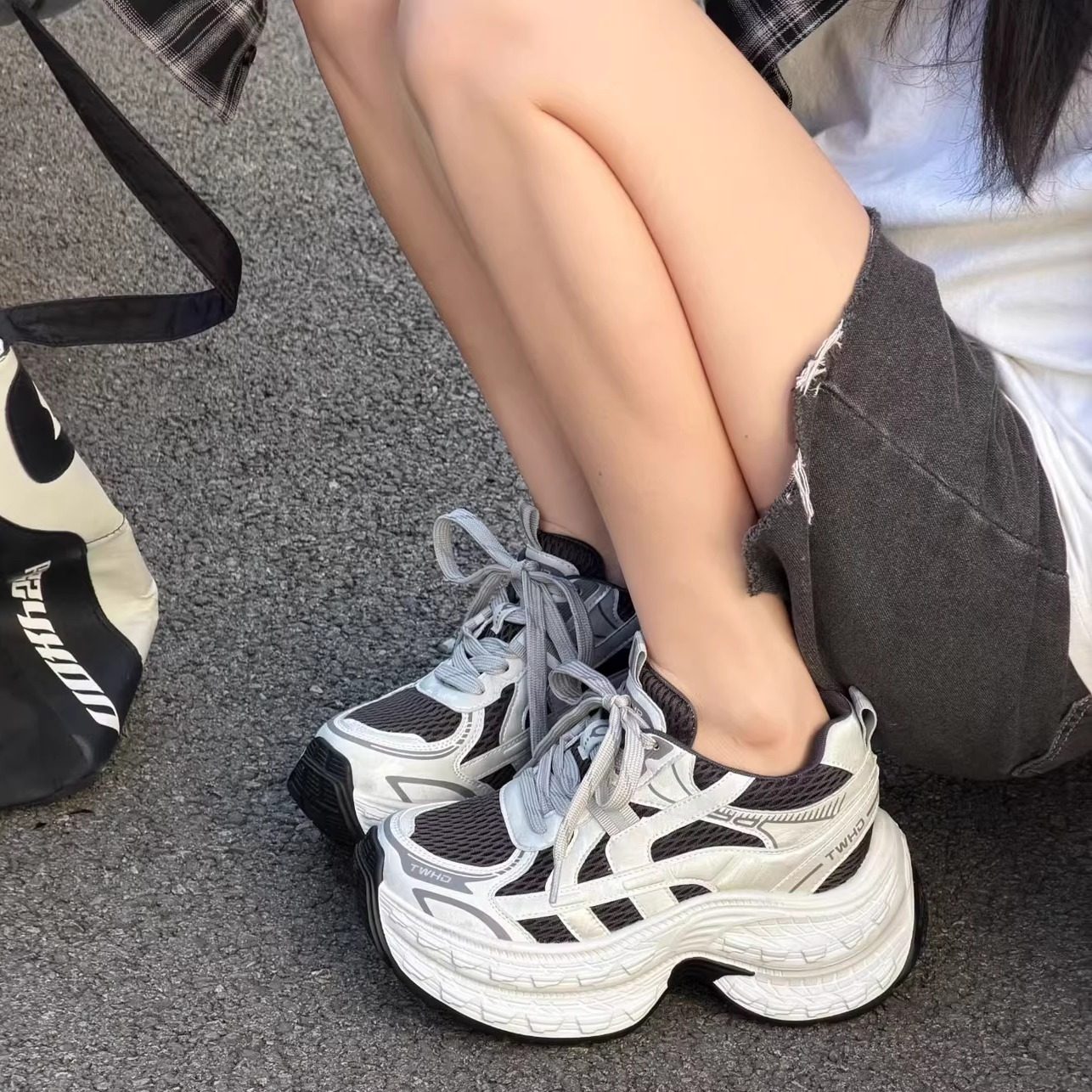 真皮厚底老爹鞋女2026新款做旧脏脏鞋小个子增高休闲运动鞋旅游鞋,女鞋,时尚休闲鞋,淘宝优惠券,粉丝福利购,淘宝优惠卷