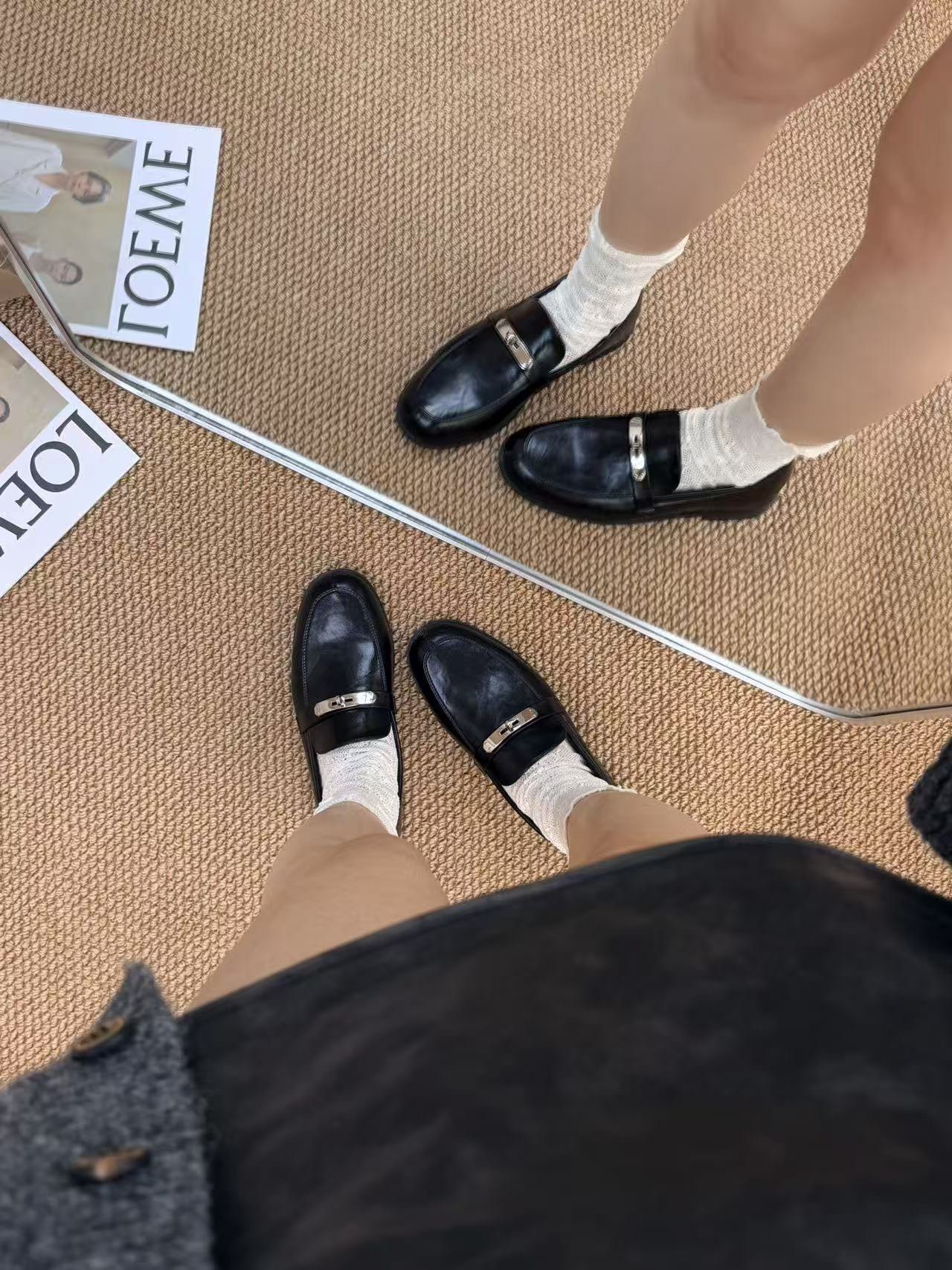 英伦小皮鞋女2026新款韩版学生圆头真皮乐福鞋女平底一脚蹬单鞋子,女鞋,乐福鞋（豆豆鞋）,淘宝优惠券,粉丝福利购,淘宝优惠卷